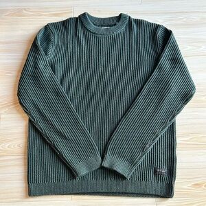 Jack & aJones “Superior Apparel” Olive Green Ribbed Crew Neck Sweater-XL